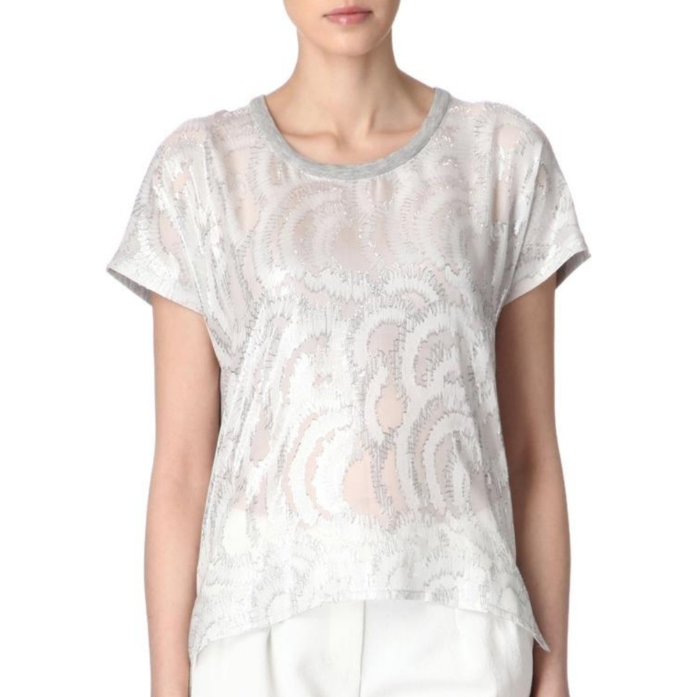 Maje Silver Manda Top In Metallic